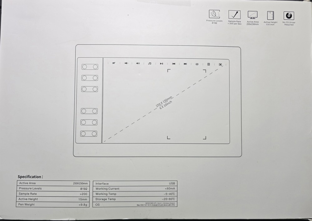 Vinsa 1060Plus Graphics Drawing Tablet, a tool designed for digital art and...