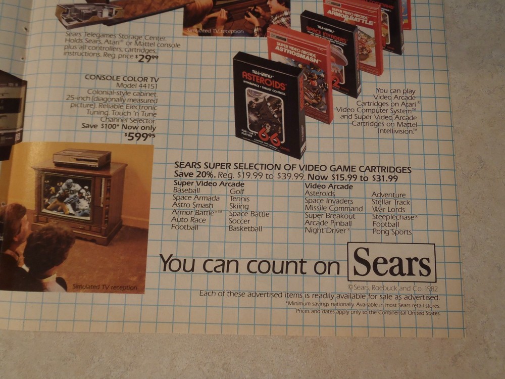 Vintage Atari Print Ads 1980s Magazine Computer Games Sears Electronics