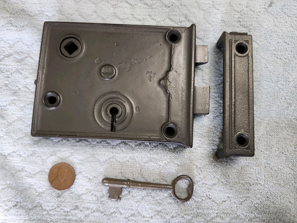 RHC Interior Rim Lock Reversible Restored W/Key