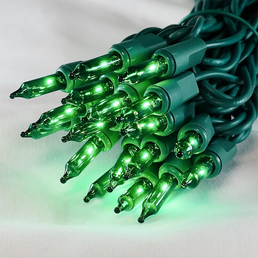 MULTI-SPARKING Green Christmas String Lights - 35 Count Incandescent Mini Green