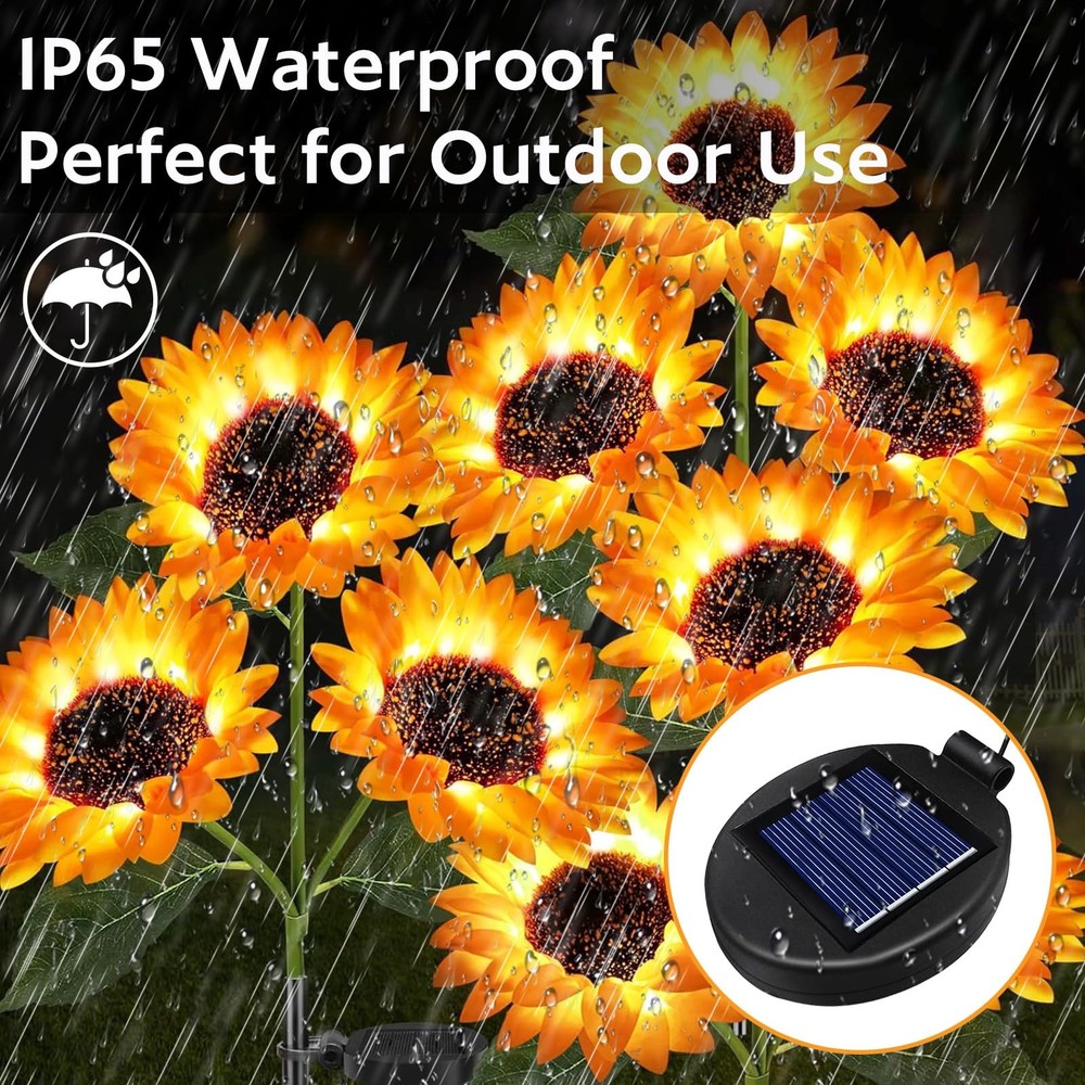 4 Pack Replacement Solar Panel for Outdoor Lights, Panel-4 Pack, Black