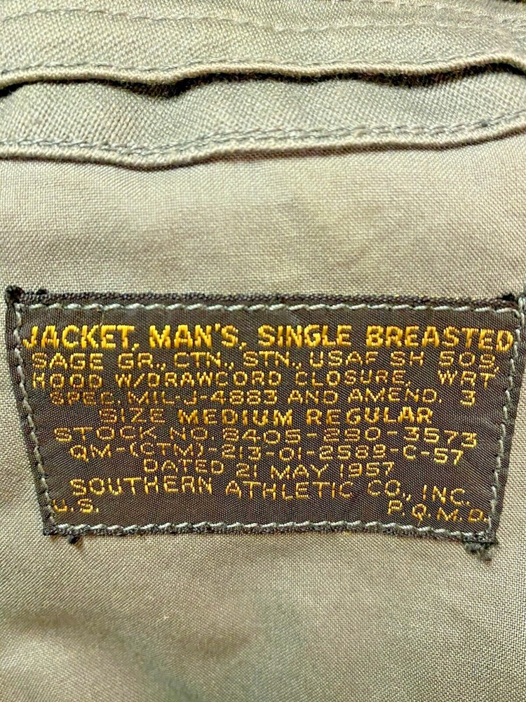 1957 USAF SH 509 Man's Single Breasted Sage GR Jacket - Medium/Reg