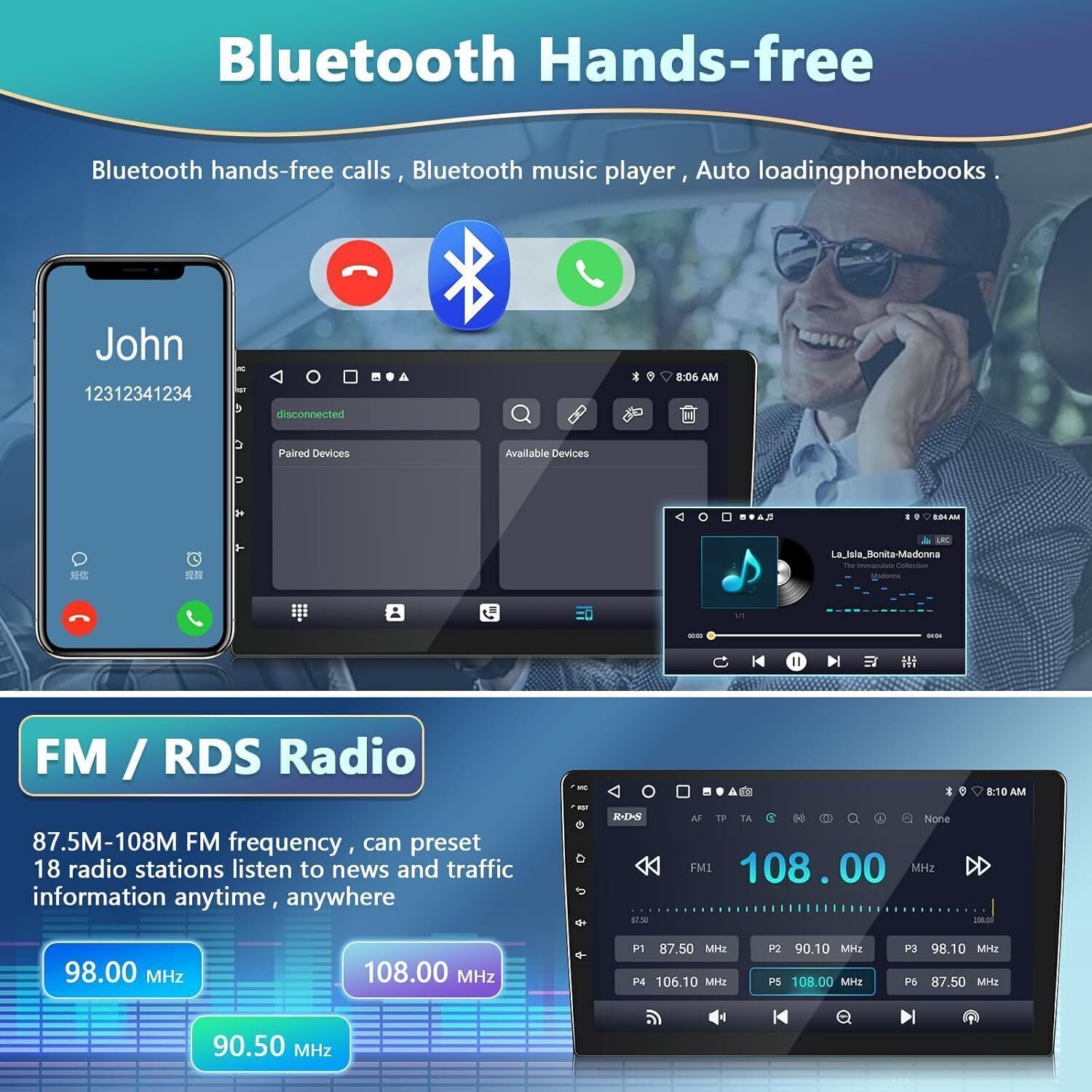 CarPlay For Mazda B2500 1998-2001 Radio Stereo GPS Android 13.0 Player W/Cam