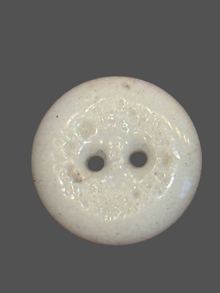 One Uncommon Brown China Stencil Antique Button Polka Dot Pattern 5/8"
