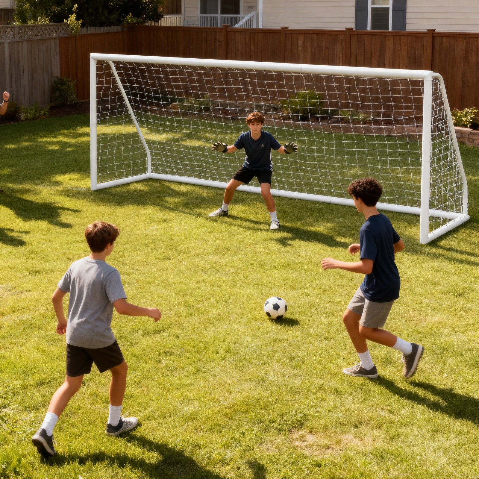 Portable Soccer Goal for Backyard 12x6FT Adults Soccer Net PVC Frame w/Carry Bag