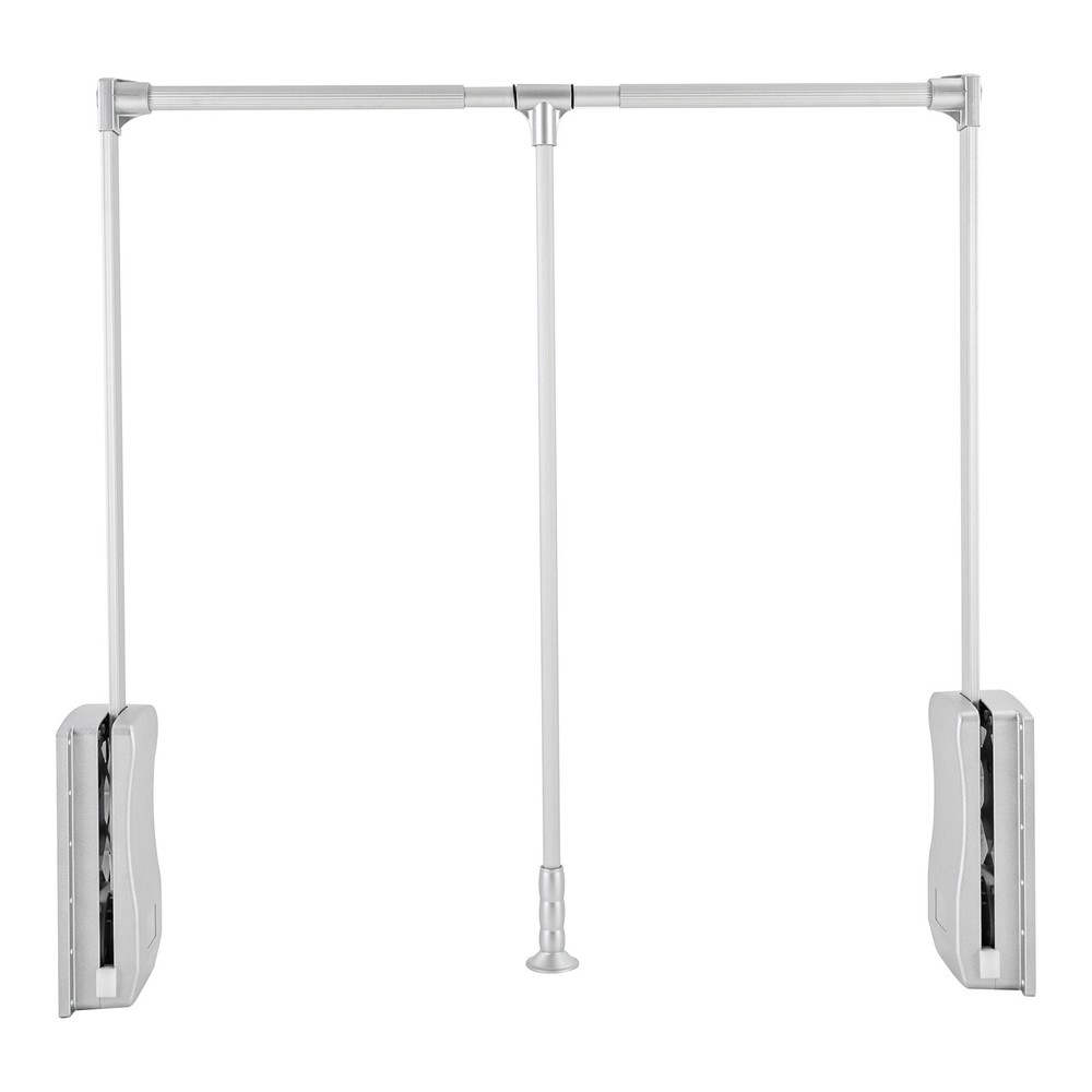 Modern 33 Inch Pull Down Closet Rod Pull Down Wardrobe Organizer Silver Indoor