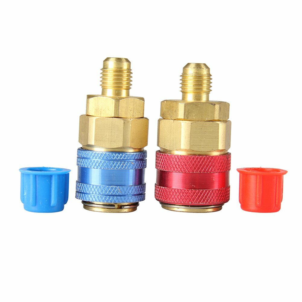 Auto A/C Manifold Air Condition Quick Connector Coupler High Low Adapters Kit