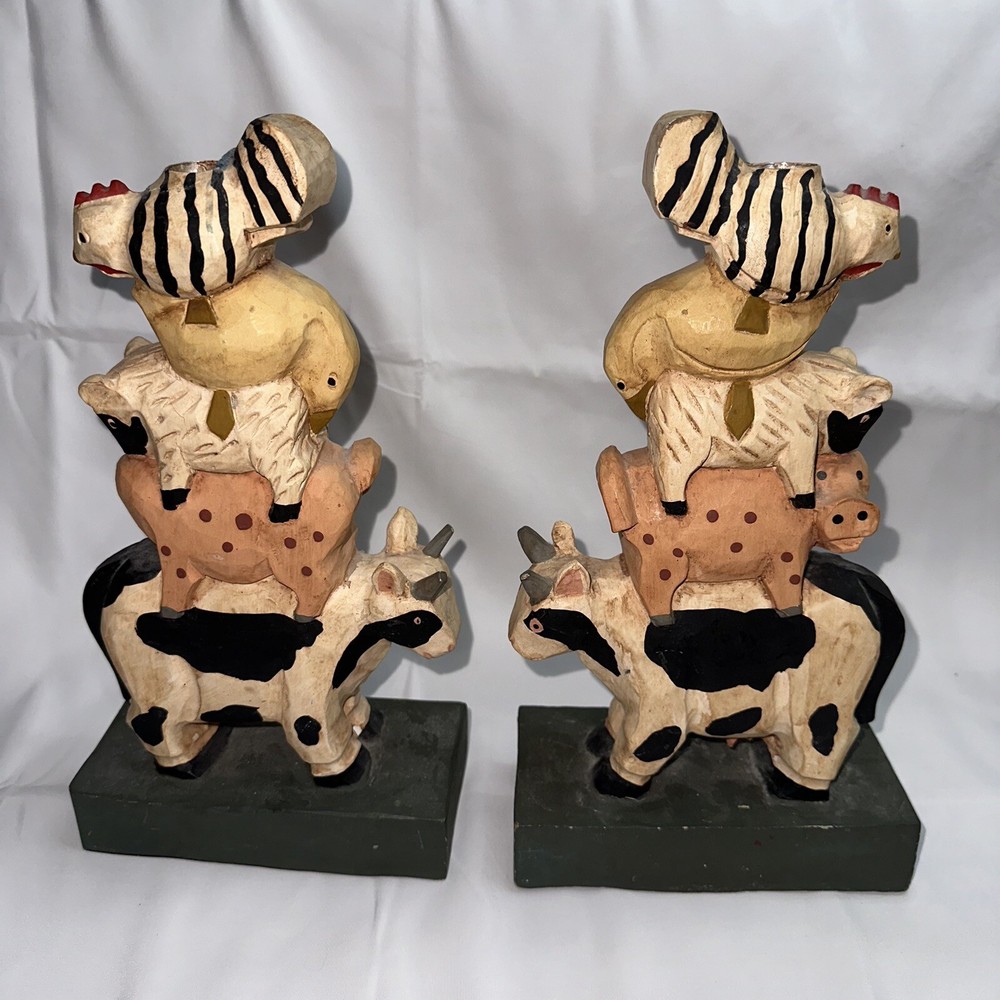 Farm Animals Statue Candle Holder 10"
