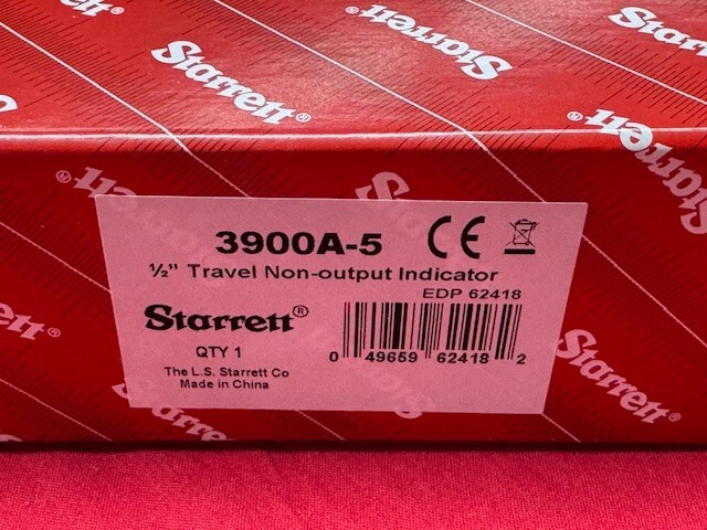 Starrett 3900A-5 Electronic Indicator, .500" / 12.7mm Range IN STOCK