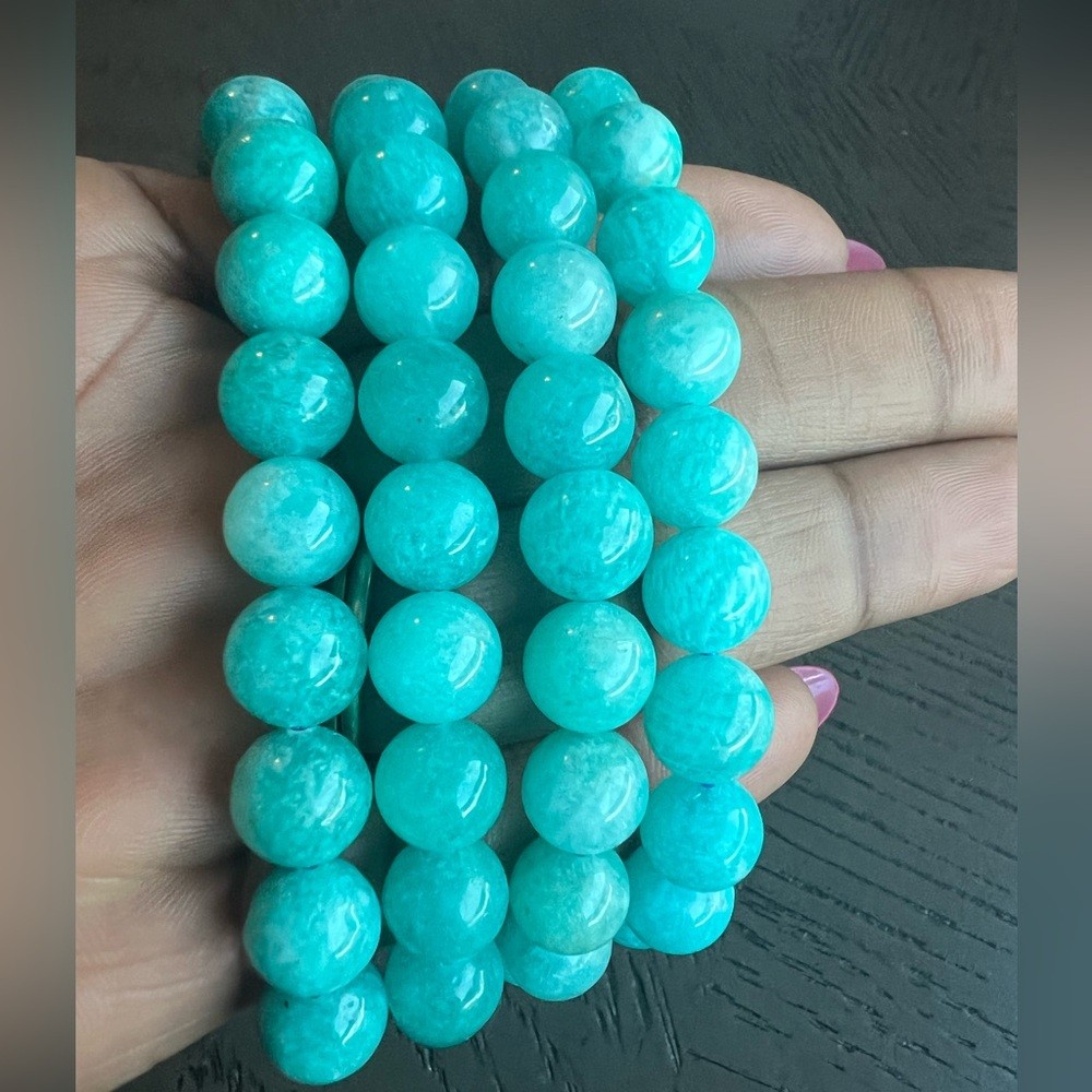 (ONE) Amazonite bracelet 9mm SIZE 6.75’