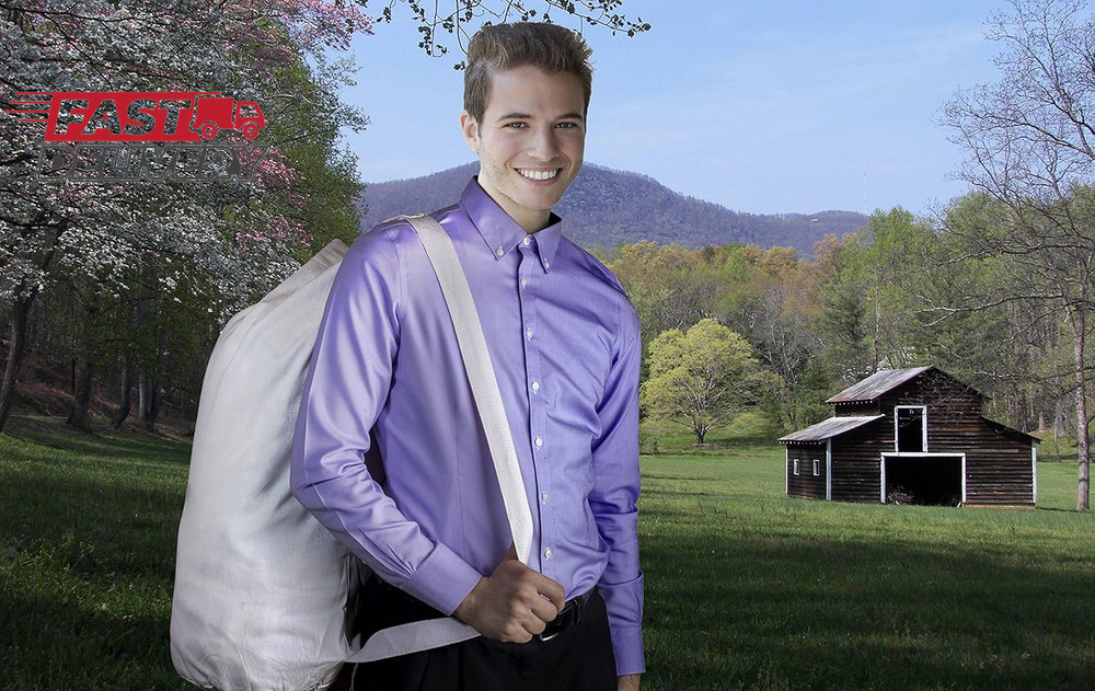Handy Laundry Canvas Duffel Bag - Drawstring, Leather Closure, Shoulder Strap. (