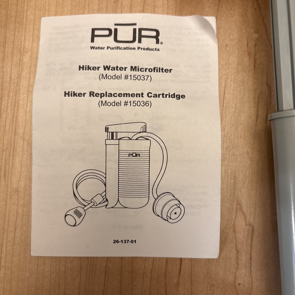 Pur Hiker Microfilter Water Filtration System w/ Storage Bag -No Filter