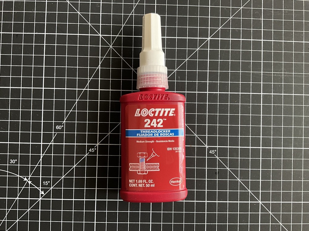 X 2 Bottles Loctite Threadlocker 242, Medium Strength, 50mL Bottle, Blue