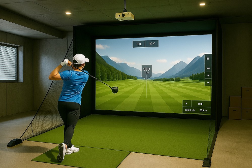 10FT Practice Golf Simulator Enclosure Net Training Aid Indoor Golf Screen Kit