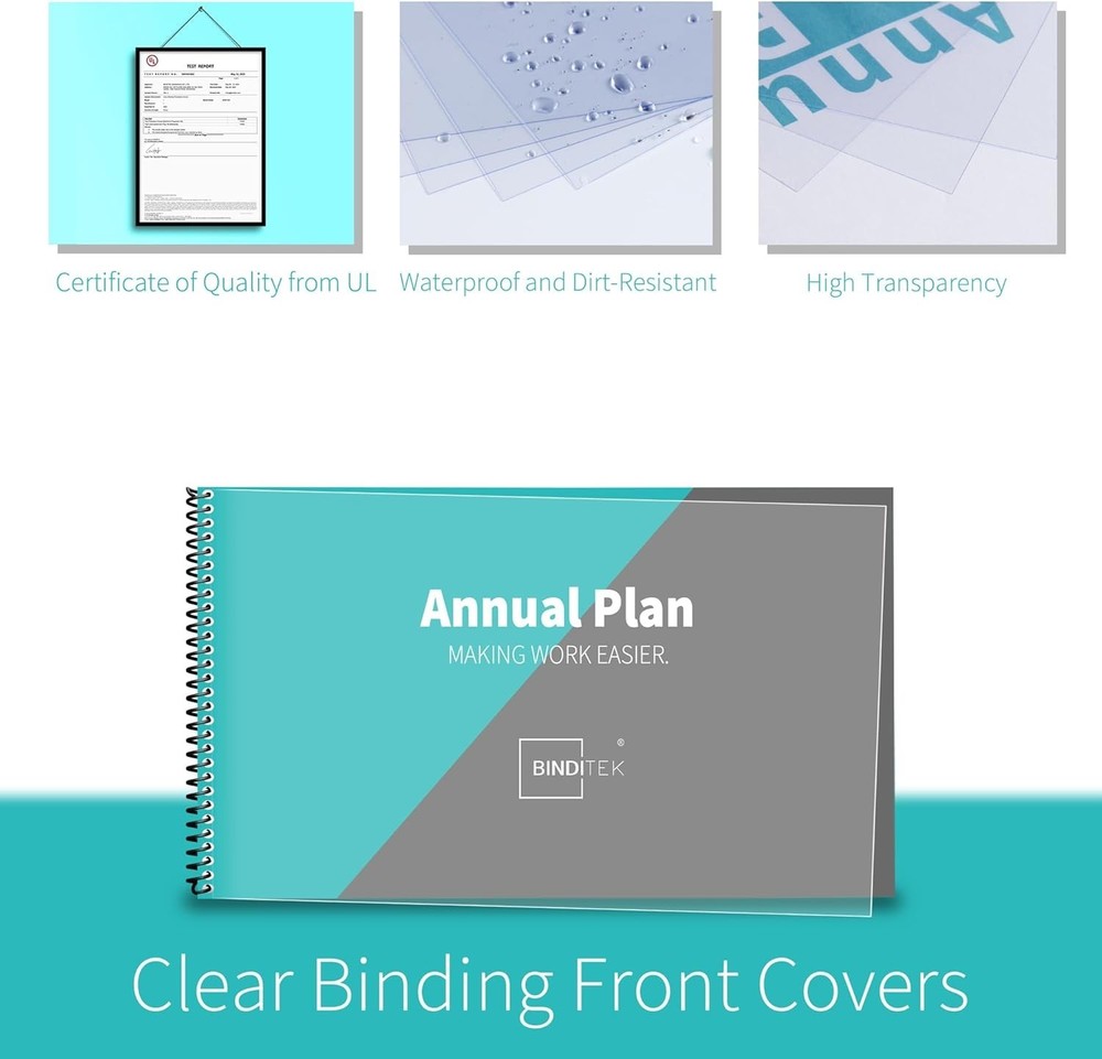 100 Pack Binding Covers and Backs Set, 8.5 x 14 In