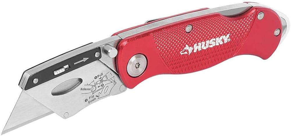 Folding Lo-Ba Utility Knife, Red -Blades