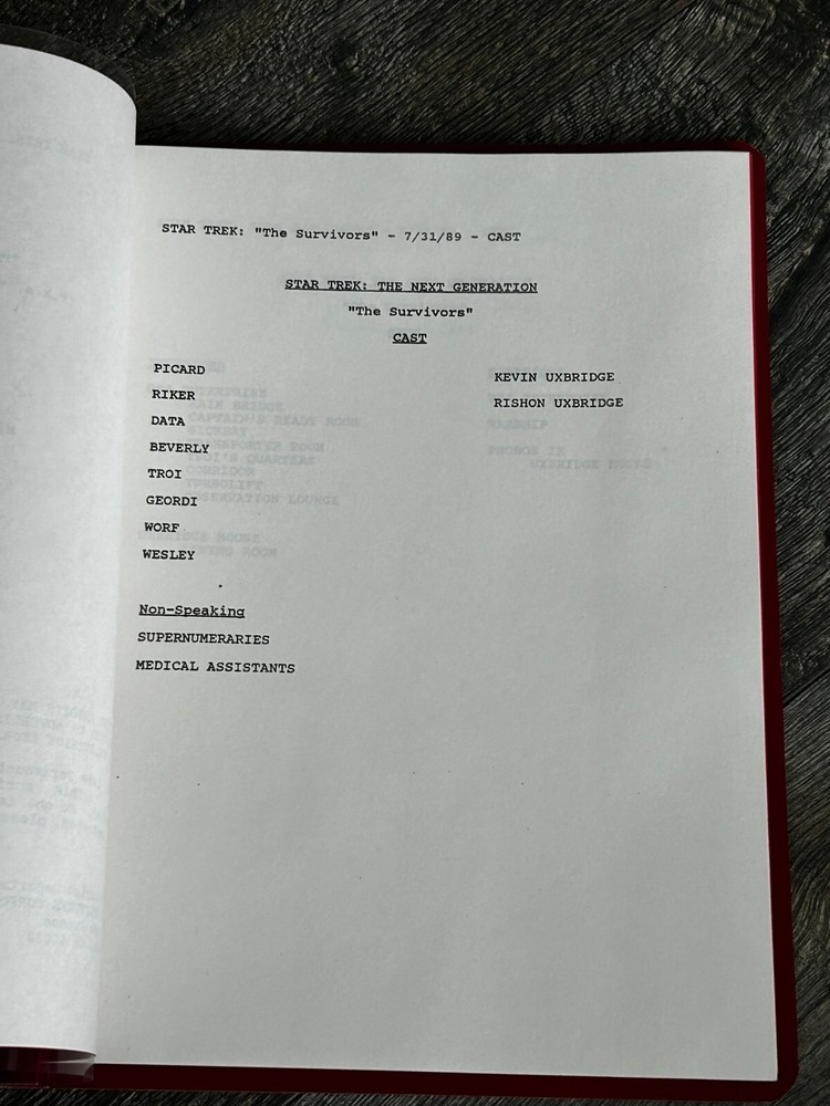 STAR TREK Script The Next Generation The Survivors Revised Final Draft July 1989