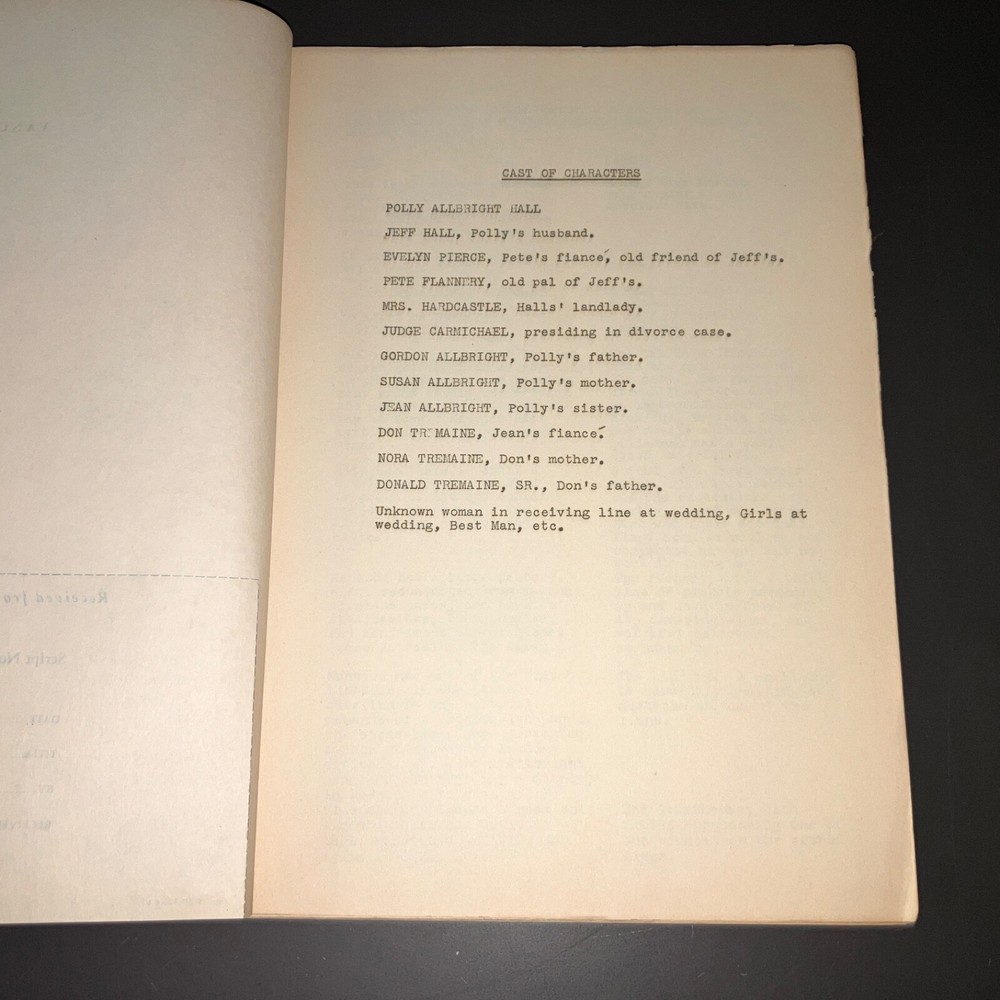 Selznick WHAT EVERY YOUNG BRIDE SHOULD KNOW (4/17/47 Unproduced Final Draft +COA