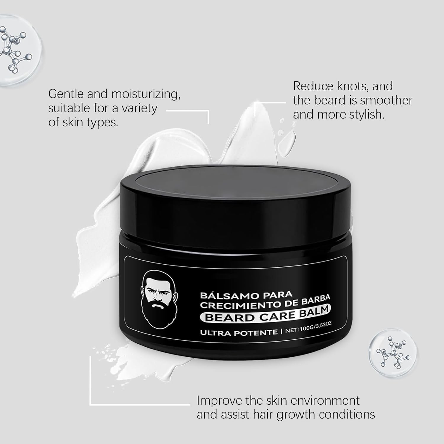 NEW Apolo Para Barba, Bálsamo Estimulante de Barba, Ultra Potente Beard Stimu...