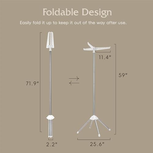Clothes Drying Rack, Foldable Laundry Drying Rack, 1-Tier White + Silver