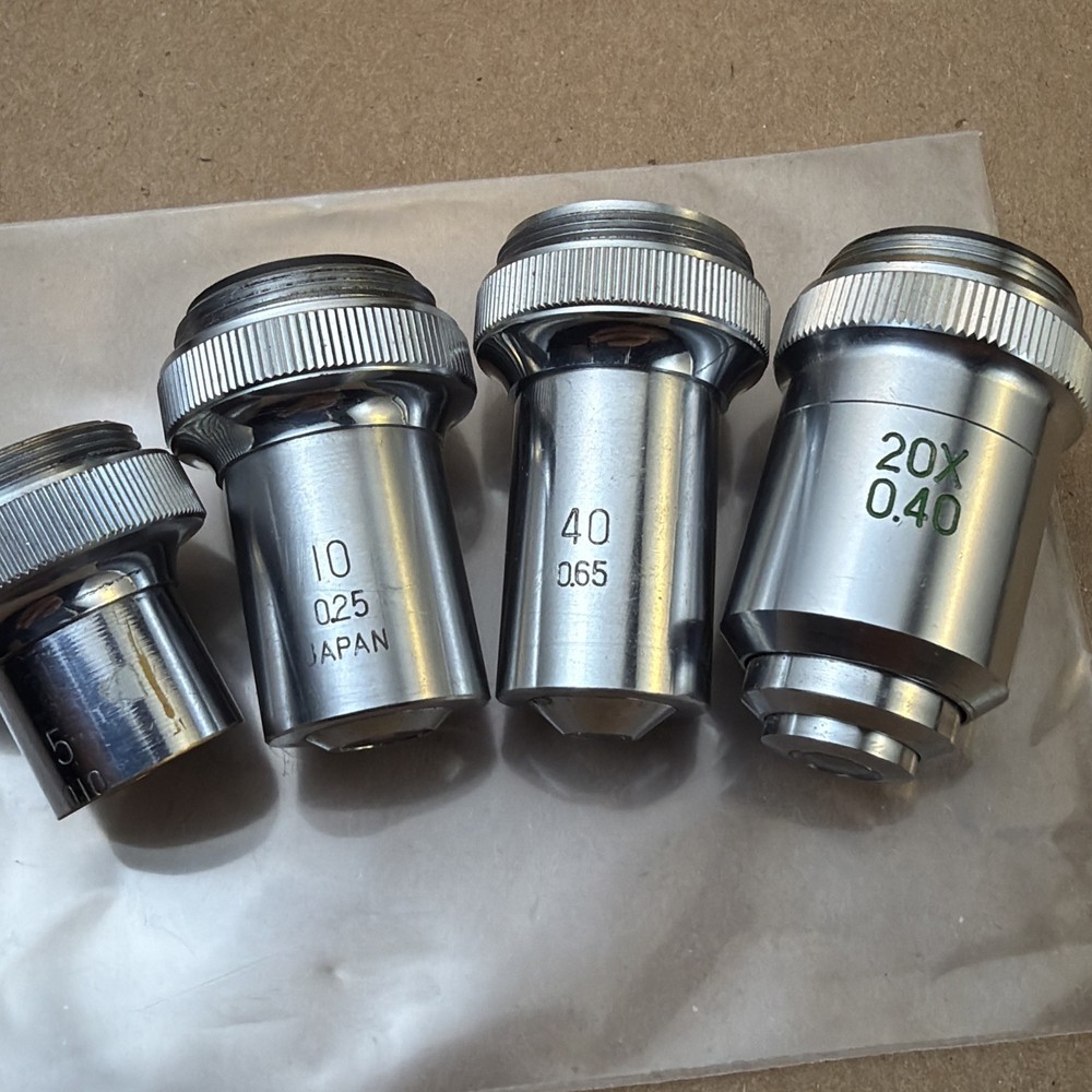 Edscorp Microscope Objective Lot 5x 10x 20x 40x Japan