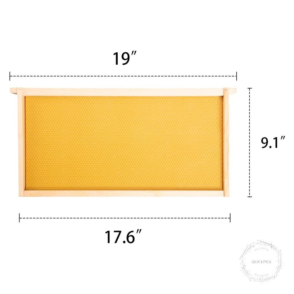Deep Brood Beehive Frames with Wax Foundation,10 Pack Honey Bee Frames with 100%