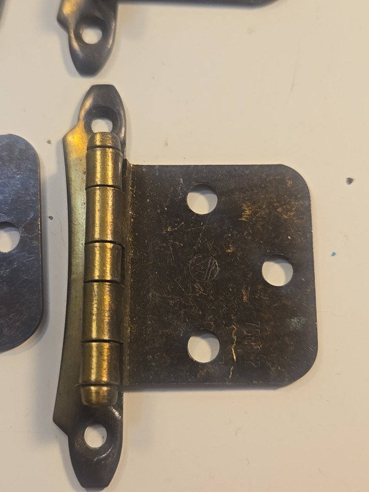Vintage Brass plated Cabinet Hinges With solid brass Knobs