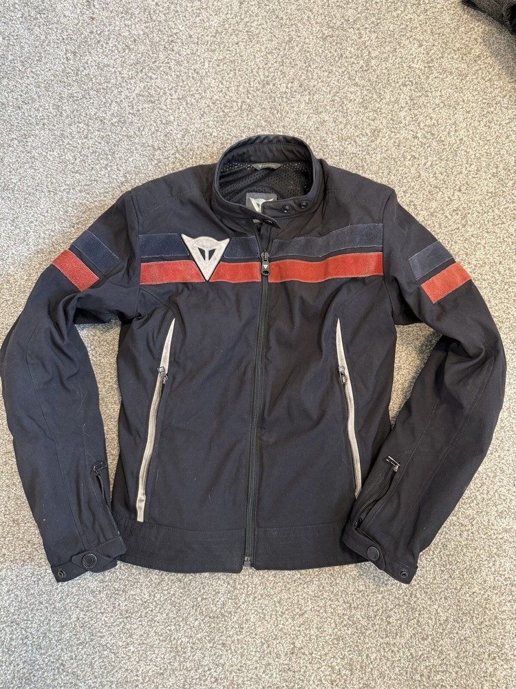 Dainese Codice Controllo Black Motorcycle Jacket Padded Armor Size 46 READ
