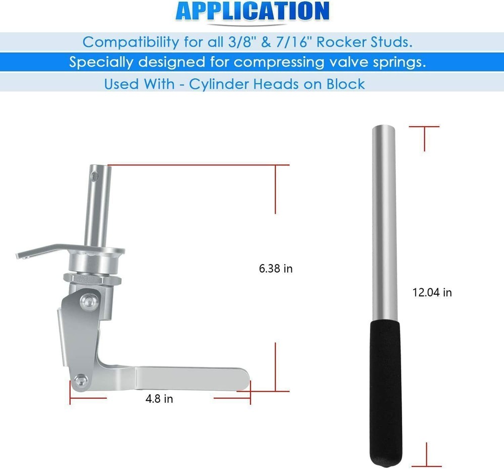 66784 Stud Mount Valve Spring Compressor Tool for all 3/8" & 7/16" Rocker Studs