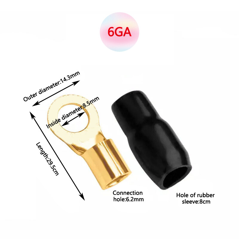 6PCS 6GA terminal O Connector Hifi Speaker Cable Plug