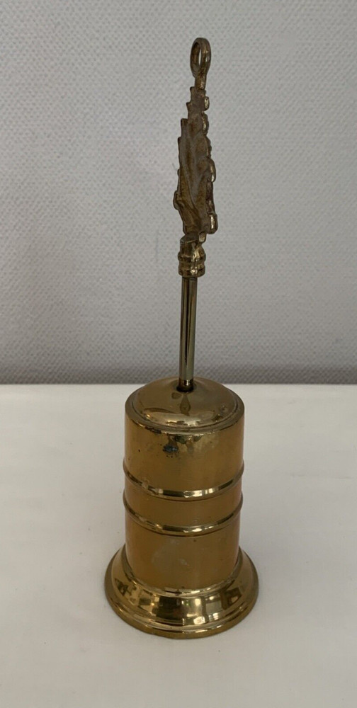 Vintage Fire Side Set Brush & Pan Brass Retractable Ship Themed Victory