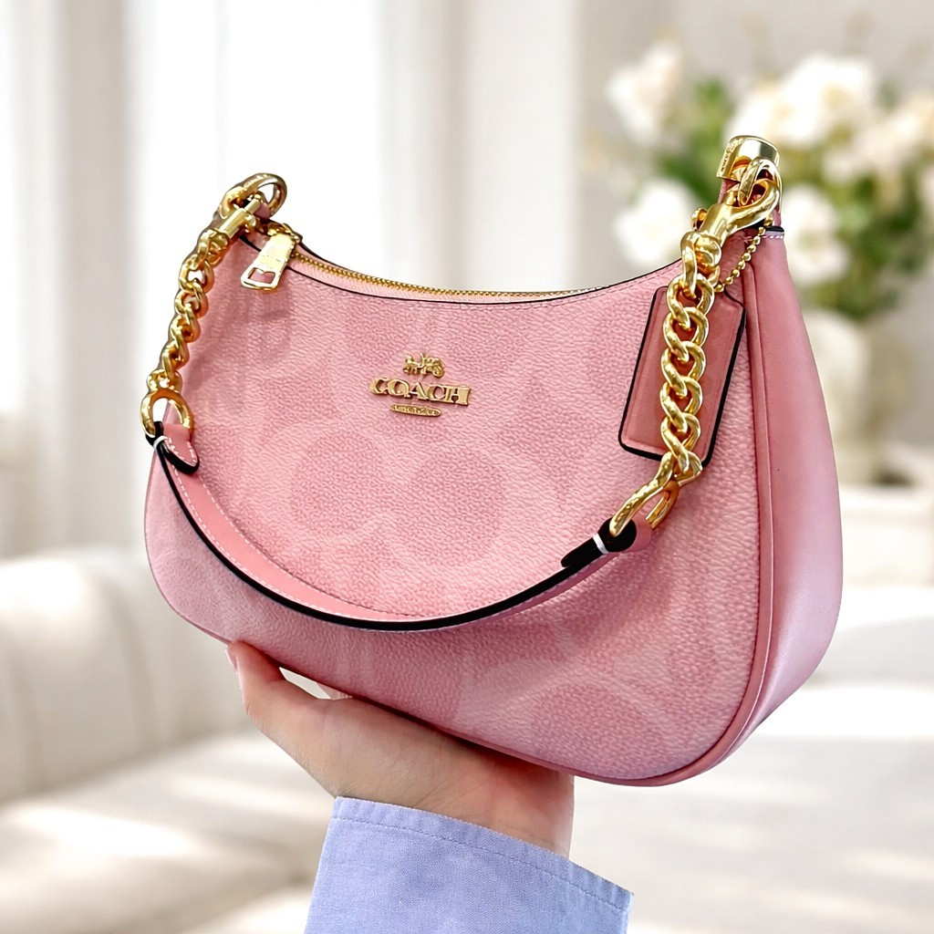 Outlet Product Coach CAL51 Teri Shoulder Bag In Signature Canvas Powder Pink