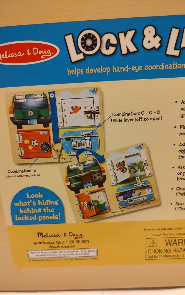 Melissa And Doug Lock And Latch Board, Excellent Condition