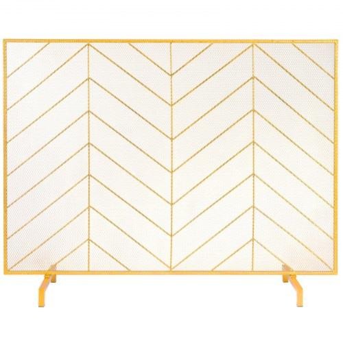 Fireplace Screen Single Panel Sturdy Iron Mesh Fireplace Screen 386L