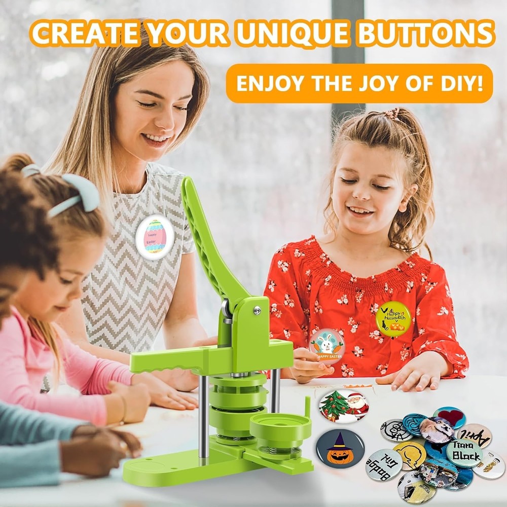 Fun & Functional Button Making Machine for Kids - 200PCS Supplies Included