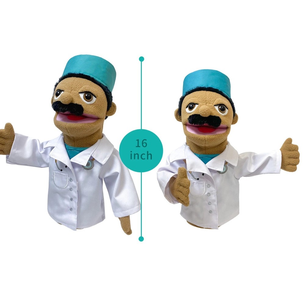 16" Nurse Hand Puppet Interactive Puppet with Retractable Control Rod For Kids