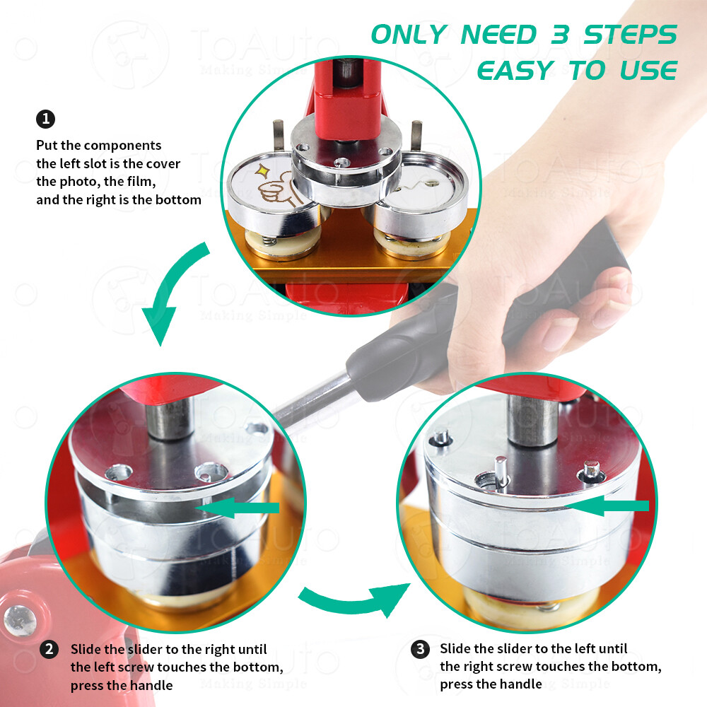 37mm 58mm Button Badge Maker Machine Hand Punch Press +Circle Cutter Craft Tool
