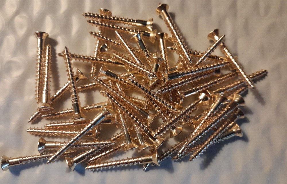 #6 X 1-1/4" FLAT HEAD PHILLIPS SOLID BRASS WOOD SCREWS