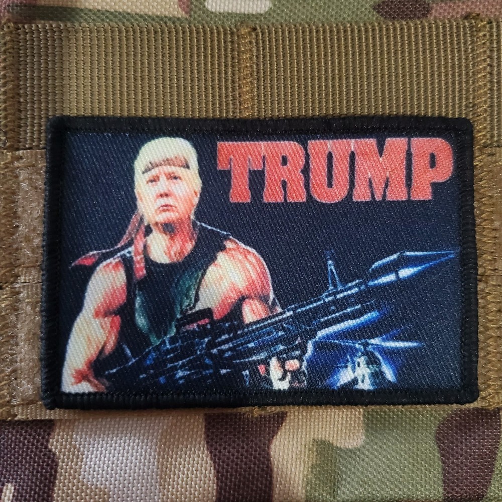 RAMBO TRUMP Sarcastic Funny Tactical Morale Patch Hook and Loop