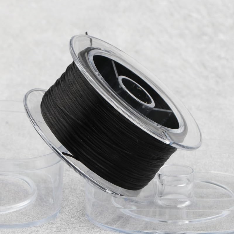 Elastic Stretch Beard Bracelet String Cord - Black - 160ft/50M