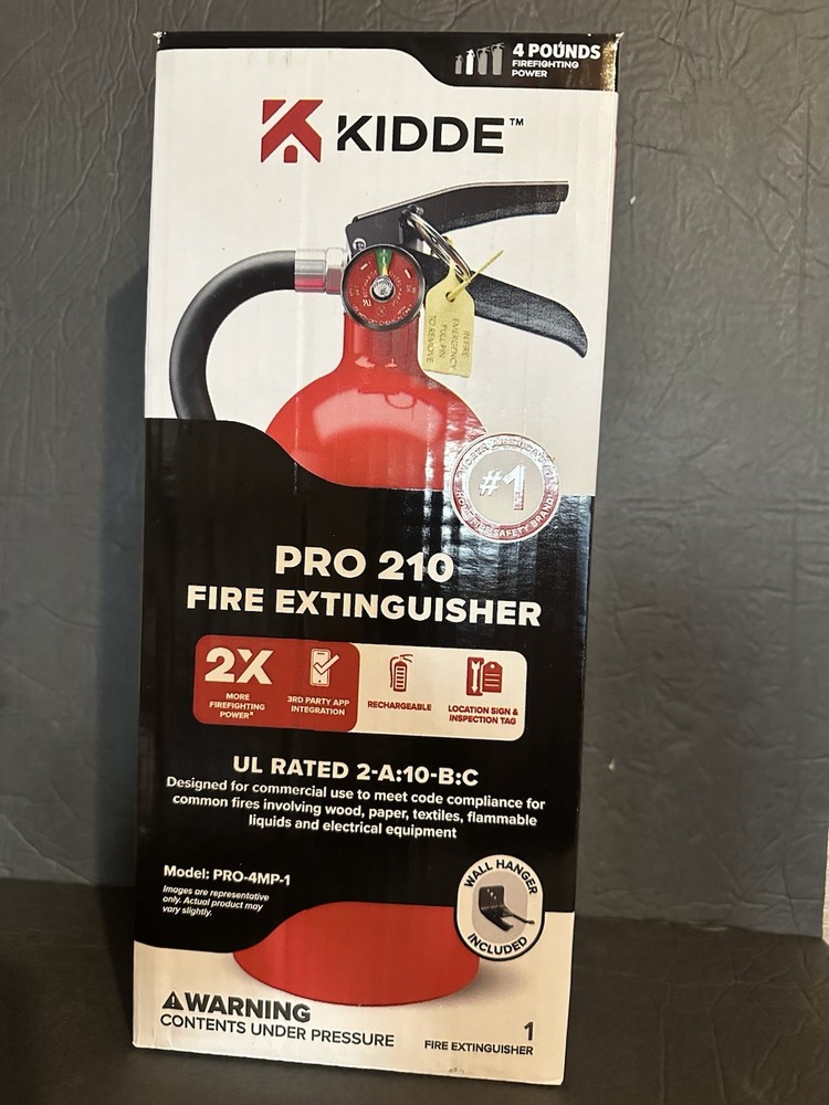 Kidde Pro 210 Fire Extinguisher - Rechargeable, Multi-Purpose Home & Office