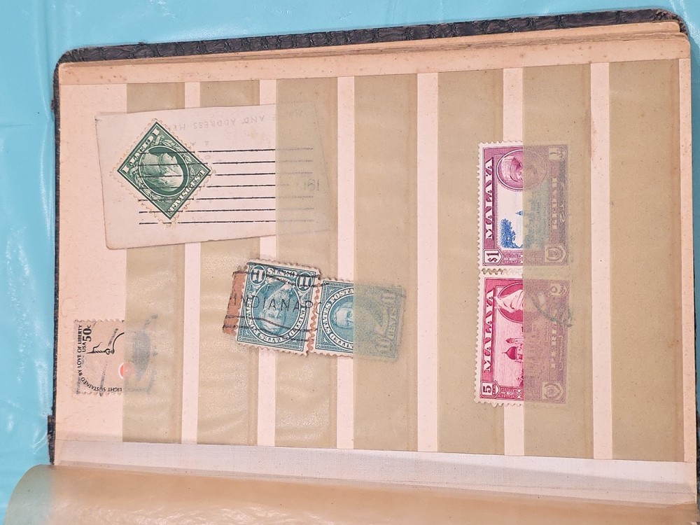 VINTAGE Stamp Album w/Stamps and Extra Airmail Stuff