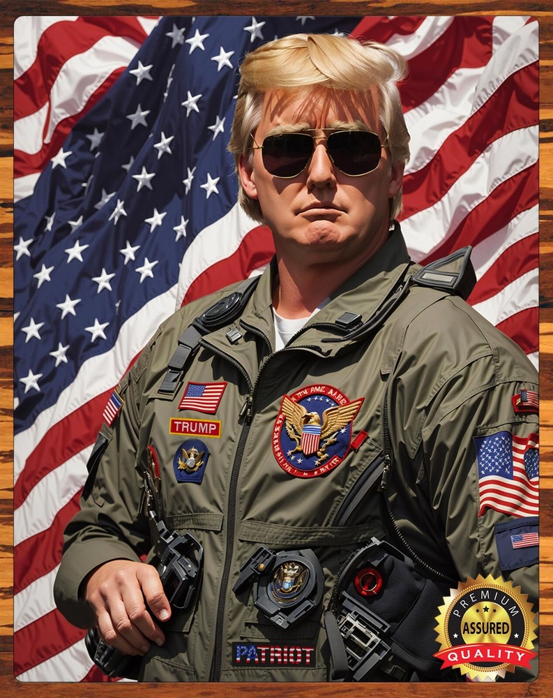 Donald Trump - Maverick - Top Gun - Art- Metal Sign 11 x 14