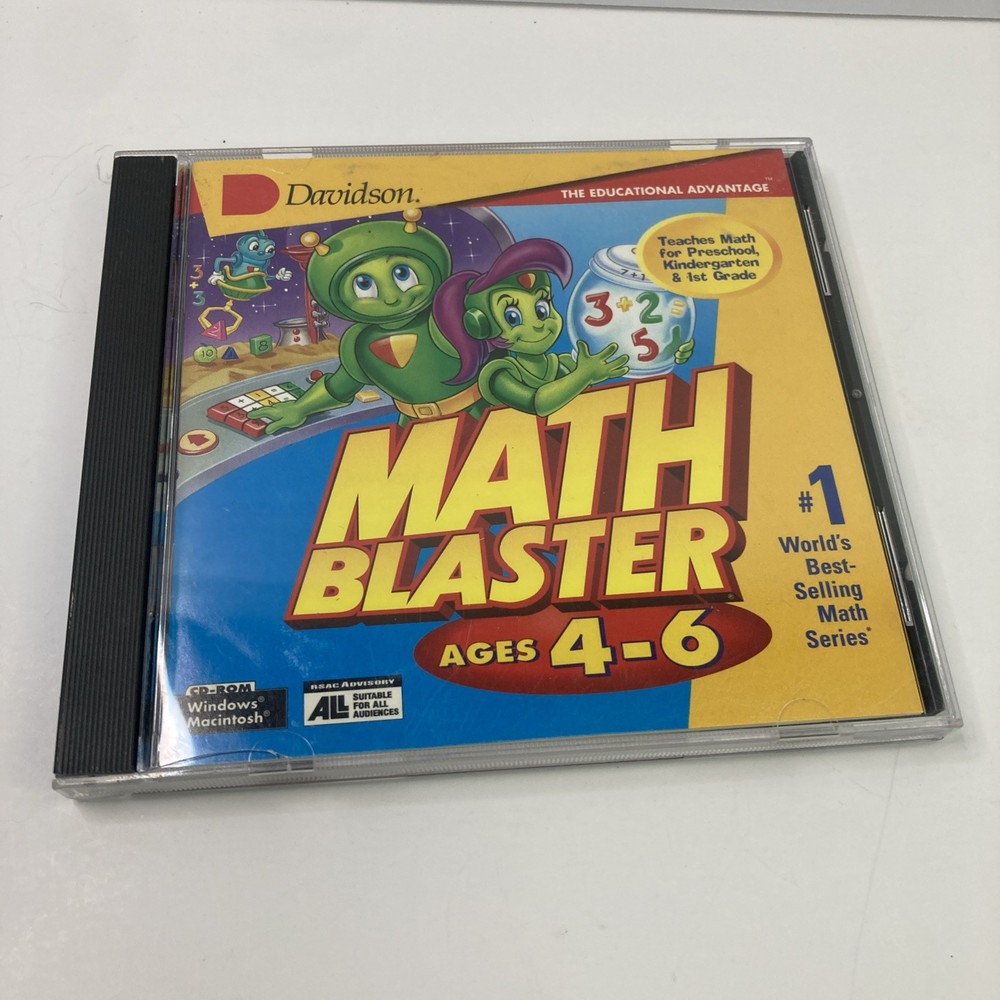 ⭐️⭐️⭐️⭐️⭐️ Davidson Math Blaster Ages 4-6 Grades PreK-1st CD-ROM WIN/MAC