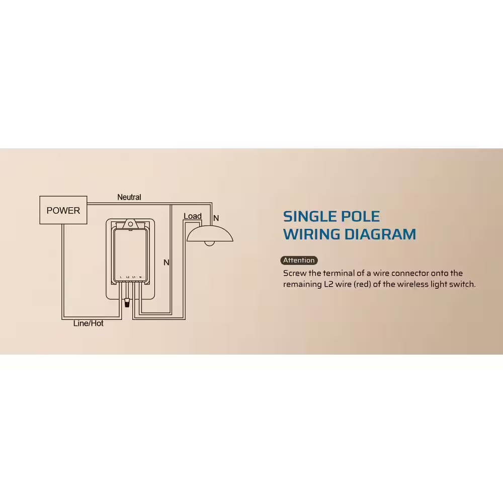 125-Volt 3 Way Wireless Remote Control Light Switch and Receiver Kit with Magnet