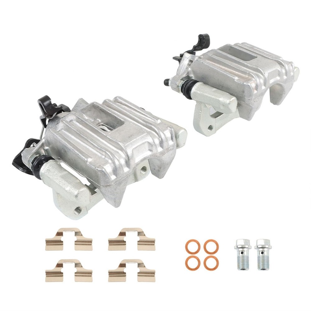2Pcs Rear Left and Right Brake Calipers With Brackets Replacement for As Shown