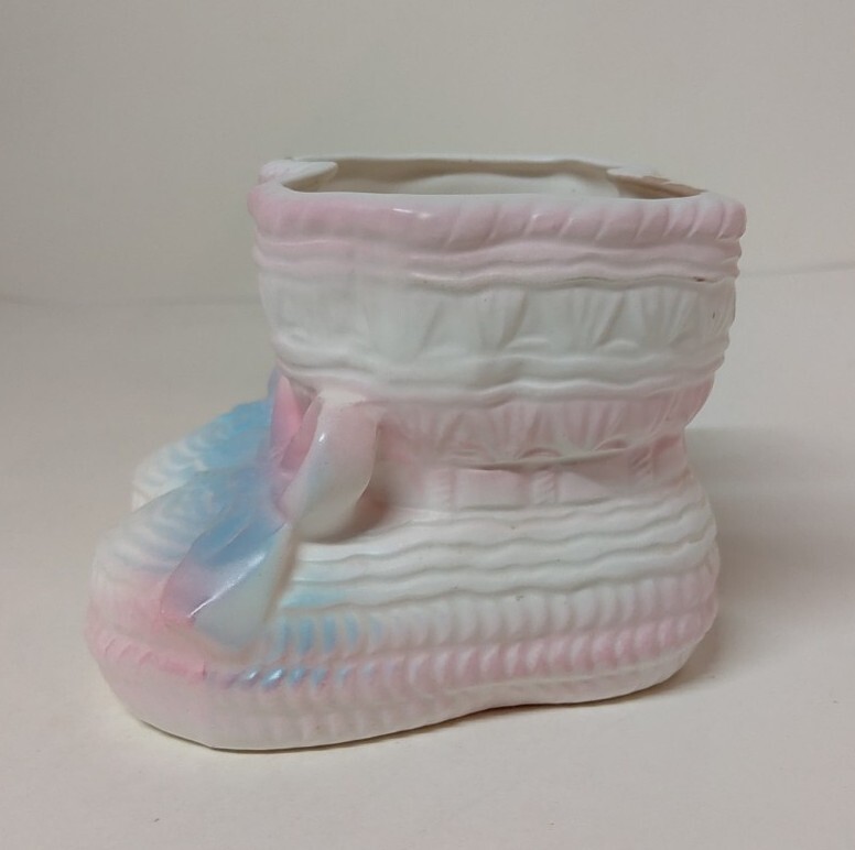 Ceramic Baby Booties Planter Vase Decor