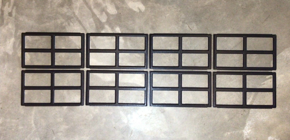 8 Clopay Colonial Replacement Inserts for Short Panel Clopay Garage Doors Black
