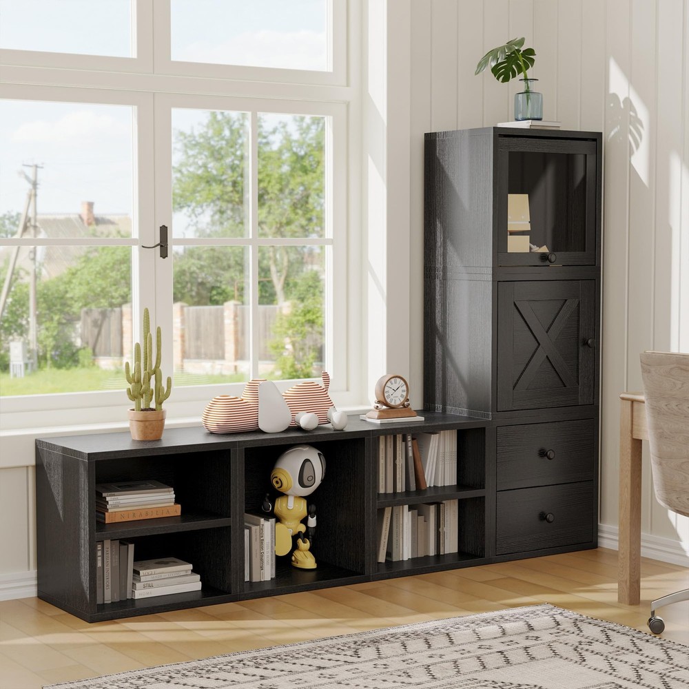 Storage Cube Organizer Stackable Modular Cubby Bookcase Black FMF0001CA5 Magic