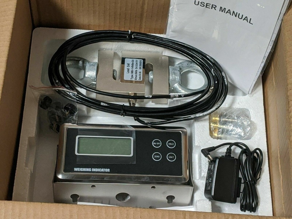 5000 LB CALIBRATED S-TYPE LOAD CELL INDICATOR CRANE SCALE TENSION/ COMPRESSION